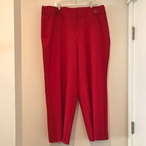 Lane Bryant, Size 22W, Red Allie Tailored Stretch Wide Leg Pants